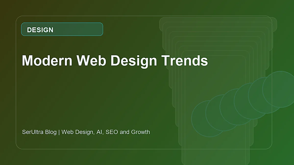 Modern Web Design Trends featured image by SerUltra showing modern web design strategy