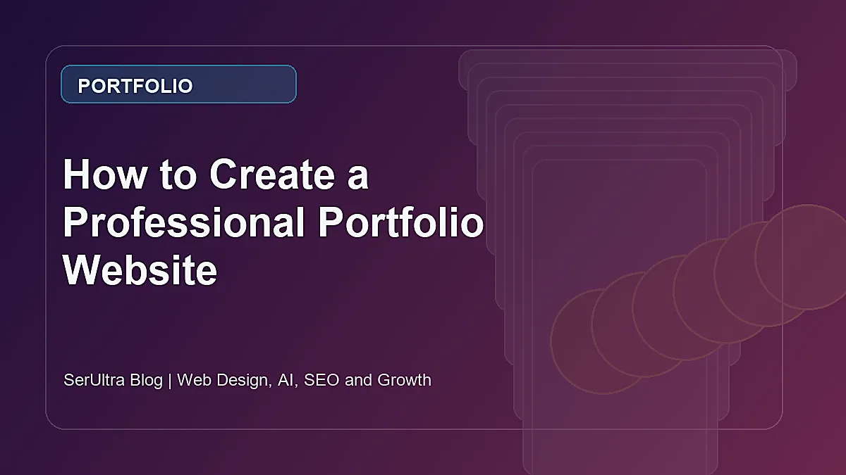 How to Create a Professional Portfolio Website featured image by SerUltra showing modern portfolio strategy