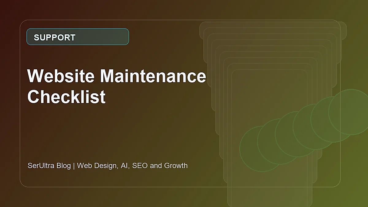Website Maintenance Checklist featured image by SerUltra showing modern maintenance strategy
